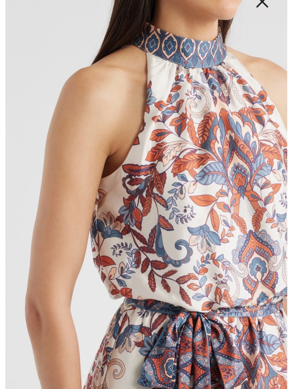 Julia Jordan Sleeveless Tiered Mock Neck Waist Tie Dress size 6 - Picture 3 of 7